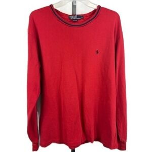 Polo Ralph Lauren Mens XL Red Long Sleeve Crew Neck Pony Sweatshirt Sweater Top